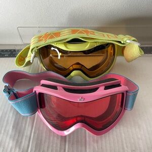 Bolle Pink and Yellow Ski Goggles